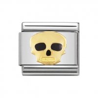 Nomination 18ct Gold & Enamel Skull Charm.