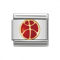 Nomination Stainless Steel, 18ct & Enamel Basketball Charm.