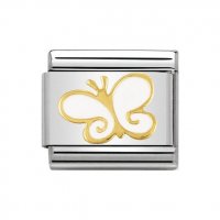 Nomination White Butterfly Charm18ct Gold.