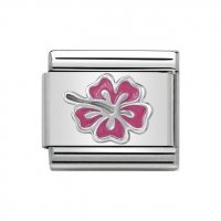 Nomination Silver Shine Hibiscus Pink Charm