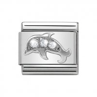 Nomination Cubic Zirconia Dolphin Silver Shine Classic Charm.
