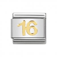 Nomination 16 Number Charm 18ct Gold