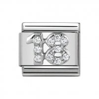 Nomination Silver CZ Number 18 Charm.