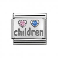 Nomination Cubic Zirconia Pink Blue Children Silver Shine Classic Charm