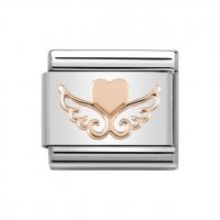 Nomination 9ct Rose Gold Heart with wings Charm.