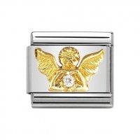 Nomination 18ct Gold CZ set Angel Charm.