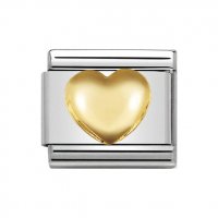 Nomination 18ct Gold Raised Heart Charm.