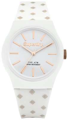 Superdry White Dial White Silicone Strap