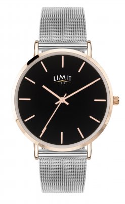Limit Ladies Black Dial Mesh Bracelet Watch