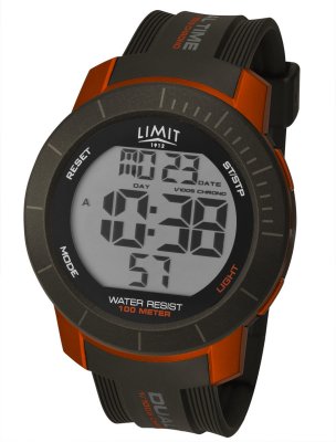 Limit Black & Orange Water Resistant Digital Watch