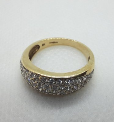 Gold Pave Cubic Zirconia set Ladies Ring