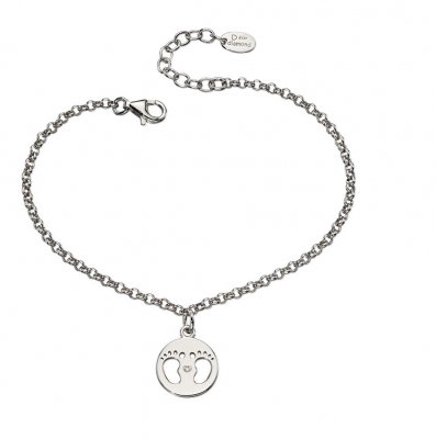 Silver D For Diamond Footprint Made for Mum Bracelet