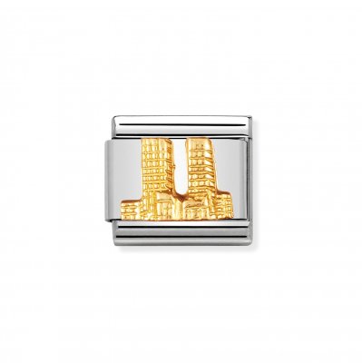 Nomination 18ct TWIN TOWERS RELIEF MONUMENT