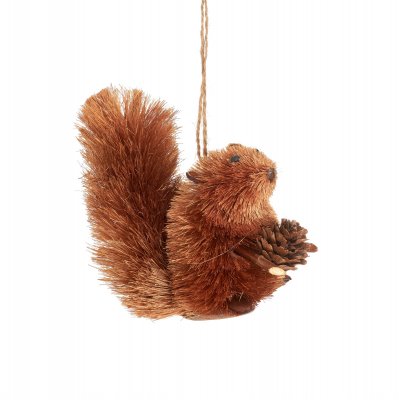 Woodland Squirrel Brush Christmas Decoration