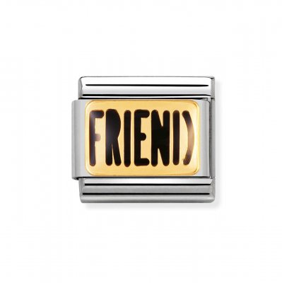 Nomination 18ct Gold & Enamel FRIEND Charm