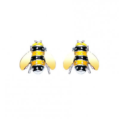 Sterling Silver Vintage Daisy Bumble Bee stud Earrings | Just My Gifts