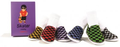 Skater Jonny Trumpettes. 0-12 Months baby socks, 6 assorted colours
