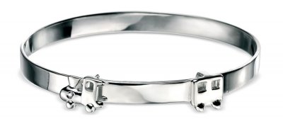 Silver D For Diamond Best Boy Bangle