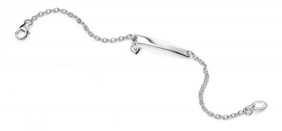 Silver D For Diamond Heart Tag Bracelet