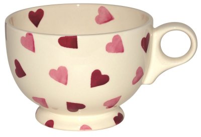 Emma Bridgewater Pink Hearts Breakfast Cup and Saucer.