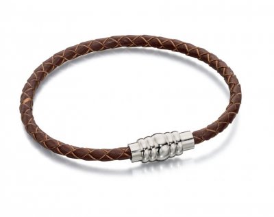 Fred Bennett Gents Brown Leather Bracelet