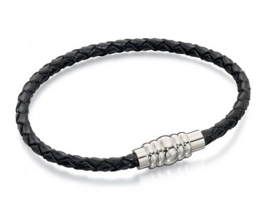 Fred Bennett Gents Black Leather Bracelet