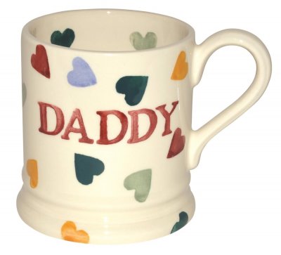 Emma Bridgewater Polka Heart Daddy 1/2 pint mug.