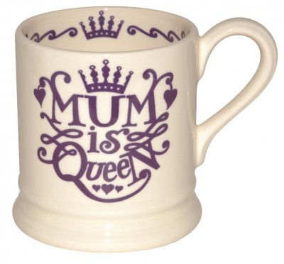 Emma Bridgewater Mum is Queen 1/2 pint Mug.