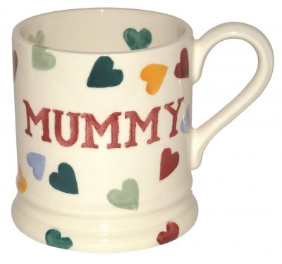 Emma Bridgewater Polka Heart Mummy 1/2 pint mug.