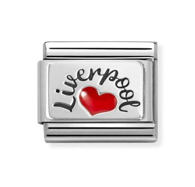 Nomination Silver Red Heart Liverpool Charm