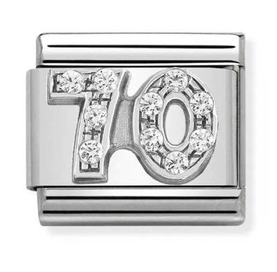 Nomination Silver Shine CZ Number 70 Charm.