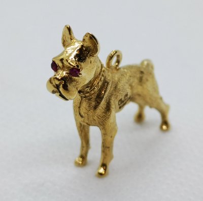 9CT Gold Boxer Dog Pendant / Charm