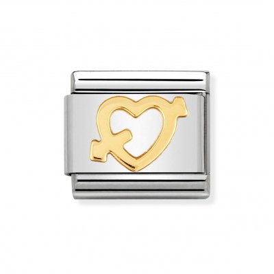 Nomination 18ct Gold Heart with Arrow Charm.