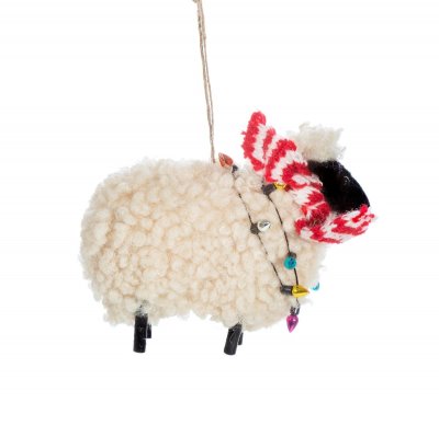 Sheep in Scarf Felt Christmas Decoration