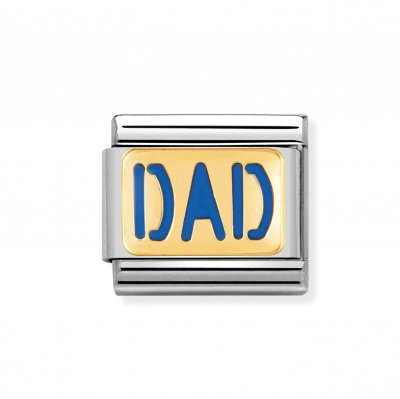 Nomination 18ct Gold & Enamel Dad Charm.