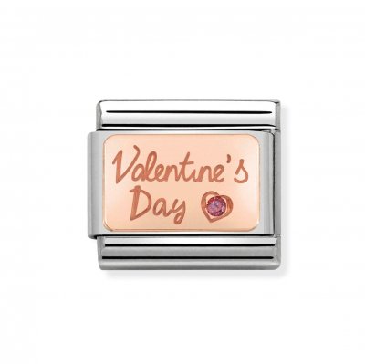 Nomination Rose Gold & Cz Valentines Day Charm.