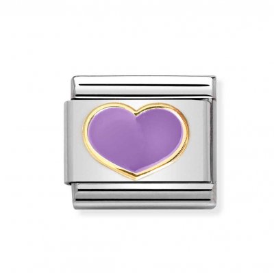 Nomination 18ct Lilac Enamel Heart Charm