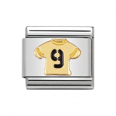Nomination 18ct & Enamel number 9 Football Shirt Charm.