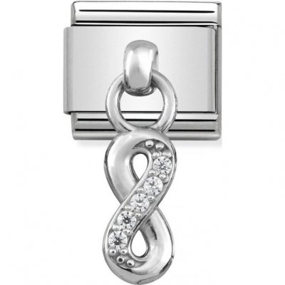 Nomination Drop Silver CZ Infinity symbol in Stainless Steel Charm.