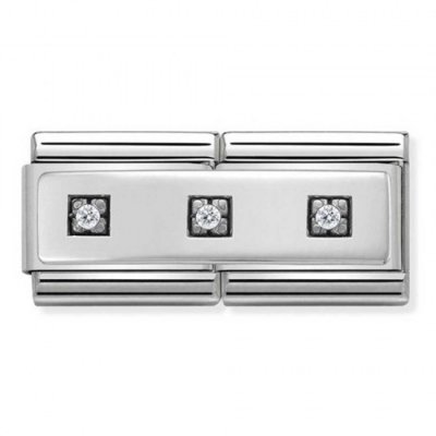 Nomination CZ DOUBLE SYMBOLS 3 ZIRCONS