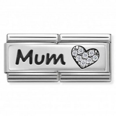 NOM CZ DOUBLE SYMBOLS CZ HEART MUM.