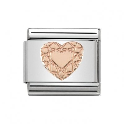 Nomination 9ct Rose Gold Diamond Heart Charm.