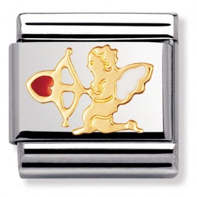 Nomination Enamel & 18ct Gold Cupid Charm.