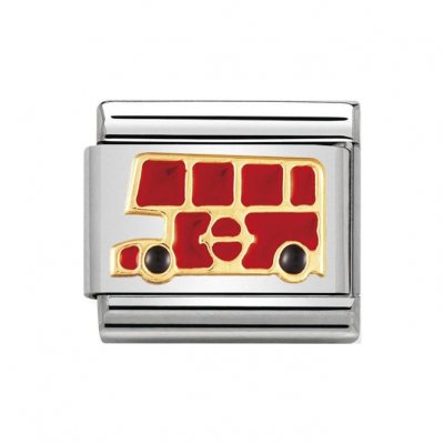 Nomination 18ct & Enamel Double Decker Bus UK Charm.