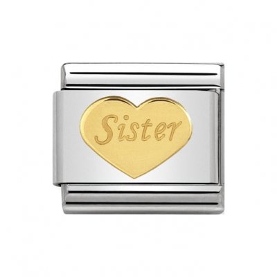 Nomination 18ct Sister Heart Charm