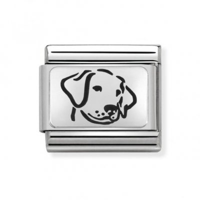 Nomination Silver Shine Plates Dog Charm|