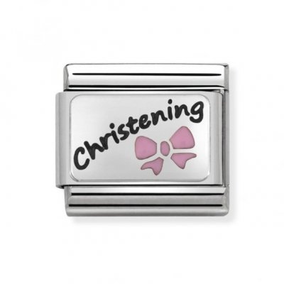 Nomination Silver Shine Pink Christening Charm