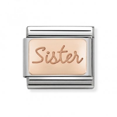 Nomination 9ct Rose Plate Sister Charm