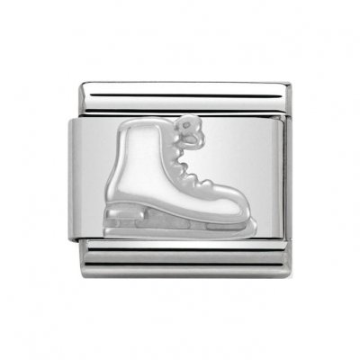 Nomination Classic Silver White Ice Skate Charm.