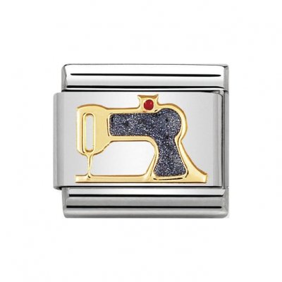 Nomination 18ct & Enamel Sewing Machine Charm.